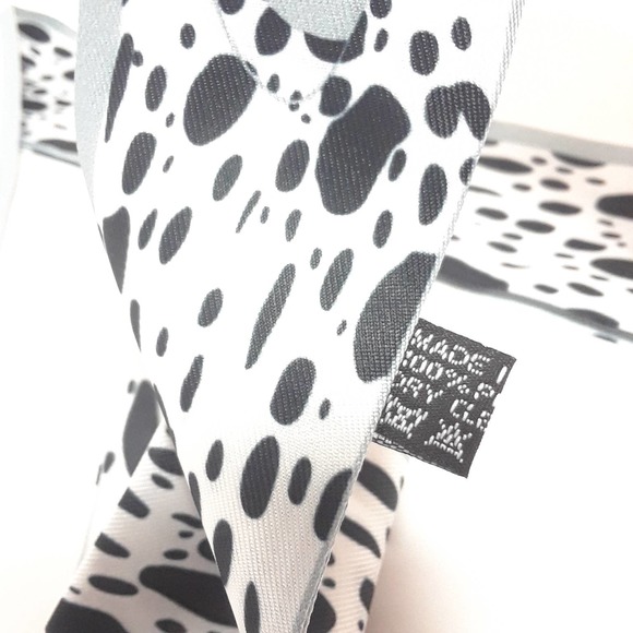 Dalmatian Dog Polka Dot Head Neck Scarf Purse Scarf 30" - Black, NEW! US Seller - Picture 7 of 8